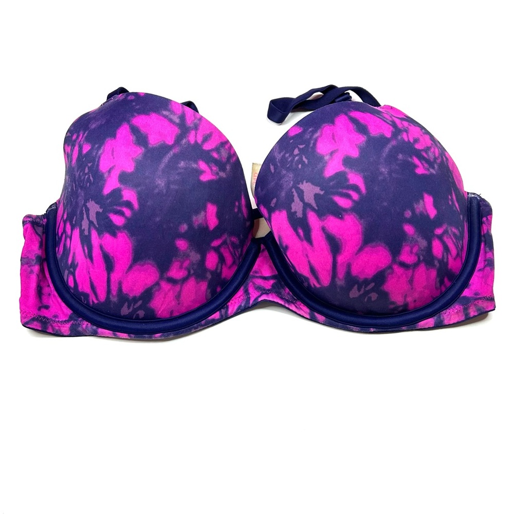 PINK Victorias Secret 34D Lightly Lined Bra Purple Pink Tie Dye Underwire #3262